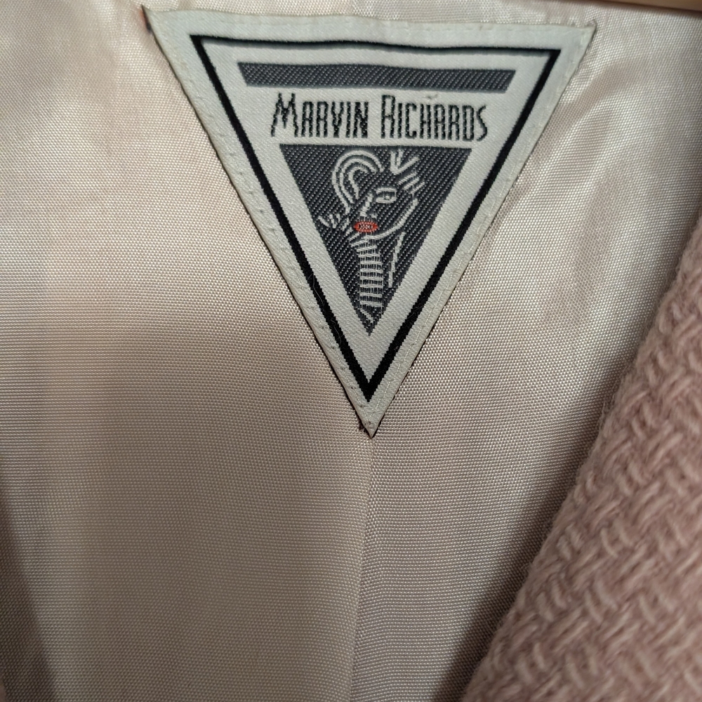 Marvin Richards Blush Pink Textured Coat - Picture 3 of 6